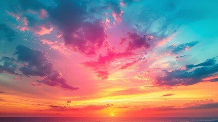 Wall Mural - Sky Gradients Sunset: A photo capturing the gradient of colors in the sky during sunset