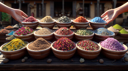 Canvas Print - spices in the market