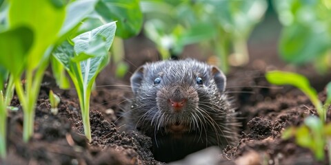 A rodent in the garden spoils the plants