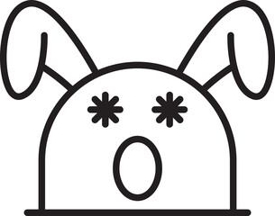 Sticker - Wink Eye Rabbit Emoticon
