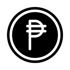 Canvas Print - peso philippines coin black glyph icon