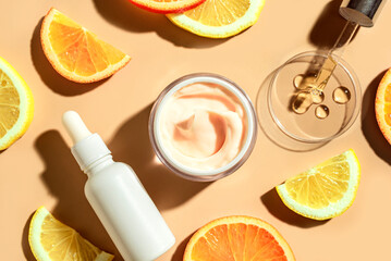 Wall Mural - Natural vitamin C skin care and citrus slices