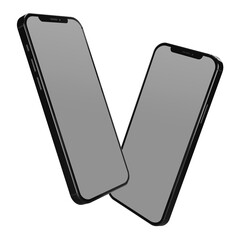 Mobile samrtphone transparent isolated