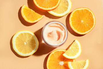 Canvas Print - Whitening face cream with fruit acids and vitamin C