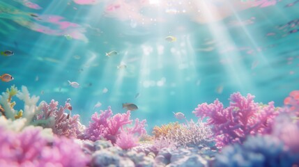 Wall Mural - the underwater scene featuring colorful coral reef