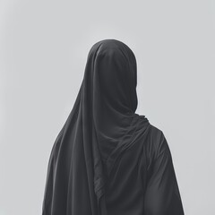 Sticker - Minimalistic portrayal of a Muslim woman in a plain hijab