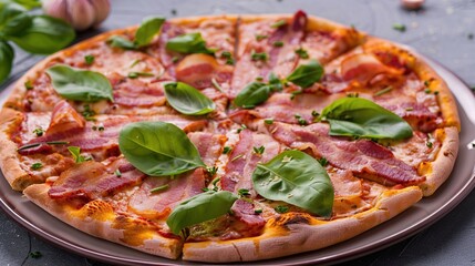 Sticker - Delicious Bacon and Basil Pizza
