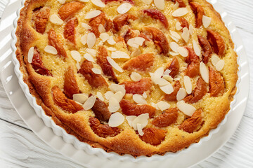 Canvas Print - apricot frangipane tart, a french summer dessert