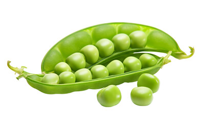 green pea vegetable bean isolated on white background