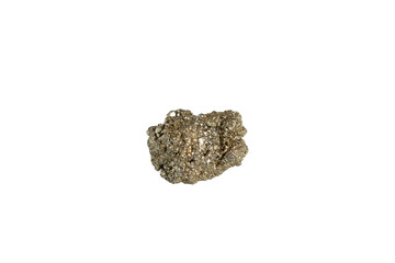Wall Mural - pyrite mineral stone macro on white background