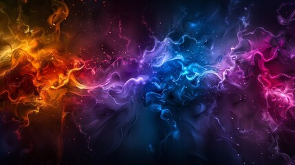 Poster - Abstract vibrant colors blending with smoky effects in a mesmerizing digital art piece, creating a mystical and dynamic visual experience.
