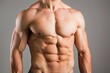 © Ольга Лукьяненко - Attractive man torso with perfect abdominal muscles. ai generative