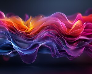 Poster - Vibrant and dynamic abstract waves of colorful light flowing seamlessly, creating a mesmerizing and ethereal visual experience.