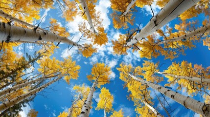 Wall Mural - Golden Aspens Reaching for the Sky