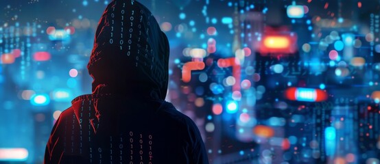 Wall Mural - In cybersecurity, a computer program is used to hack into a system and steal personal information.