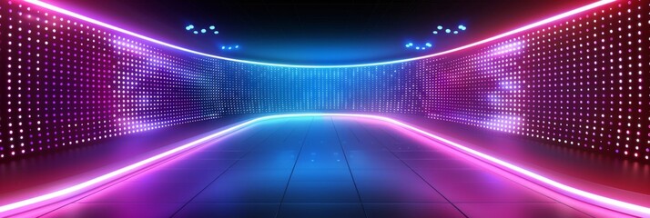 Poster - screen led stage and lcd wall background image with dot pattern. cinema glittering diode pixel techn
