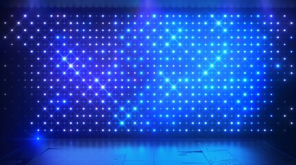 Poster - presented with a board wall stage with a glow tv pixel pattern. the studio can be used for cinema or