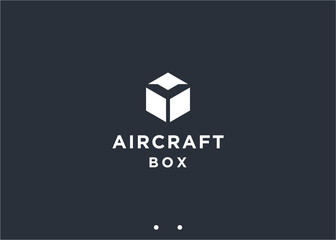 Wall Mural - airplane box logo design vector silhouette illustration