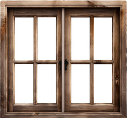 wooden window isolated on white or transparent background,transparency 