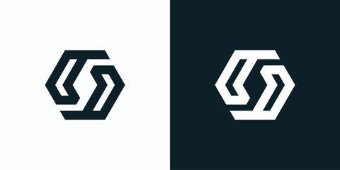 Poster - geometric hexagon s initial vector logo design with modern, simple, clean and abstract style.