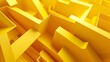 © Mr image - 3. Design an engaging visual of an abstract folded paper effect resembling a maze, set against a vivid and energetic yellow backdrop, using 3D rendering to emphasize the complexity and structure,