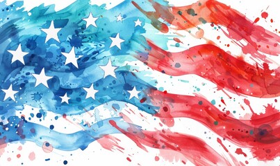 Wall Mural - Abstract grunge brushed flag of USA. Template for United states of America national holidays (Independence day, Veteran's day, Memorial day, etc).