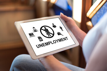 Poster - Unemployment concept on a tablet