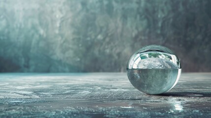 Reflective Glass Sphere on Textured Surface