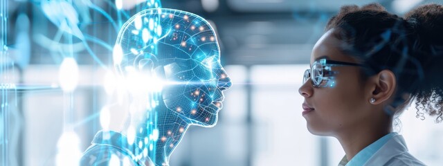 Poster - ai and informed consent: a doctor explaining ai-driven diagnostic results to a patient, emphasizing 