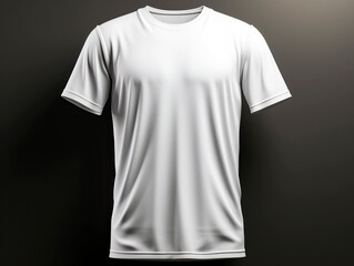 Poster - A white t-shirt mockup on a clean dark background, ideal for design presentation or branding identity. Generative AI
