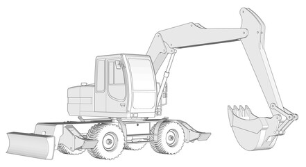 Wall Mural - bulldozer and excavator