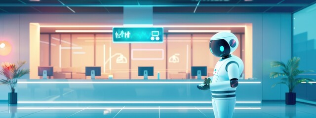 Wall Mural - AI Health Bot with Virtual Reality Integration: An innovative AI health bot using virtual reality to help patients visualize their health routines, including scheduling and medication reminders