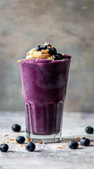 blueberry yogurt with blueberries