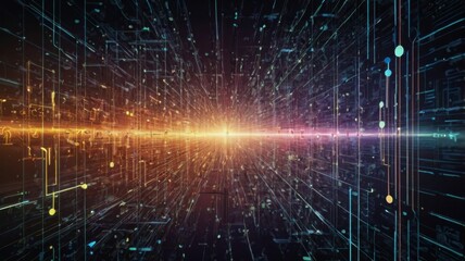 Poster - dark theme digital network technology abstract background