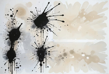 Sticker - Vector watercolour background with blots