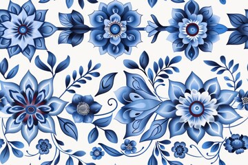  Floral Ikat pattern seamless embroidery background border Elegant and intricate design featuring vibrant floral motifs in a seamless arrangement with Ikat-inspired embroidery Perfect for textiles