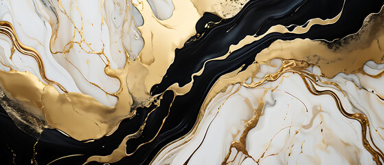 gold abstract black marble background art paint pattern ink texture watercolor white fluid wall. abs
