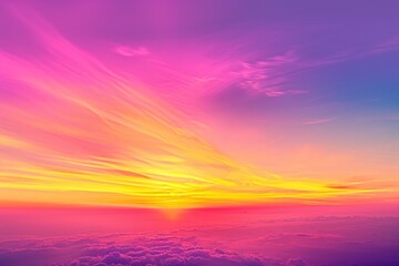 Wall Mural - A beautiful sunset view from an airplane window