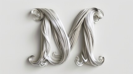 Wall Mural - A creative representation of the letter M made from paper strips