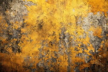Poster - A close-up of a yellow and black wall with peeling paint, ideal for use in photography or art projects