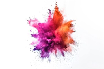 Poster - A vibrant explosion of powder against a clean white background