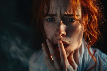 Canvas Print - Close-up of a person holding and smoking a cigarette