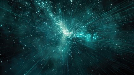 Aufkleber - A dark blue and green space filled with many stars, ideal for astronomy or space-themed designs