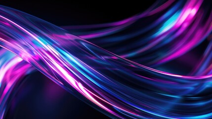 Poster - A unique blend of blue and pink hues on an abstract background featuring intricate lines
