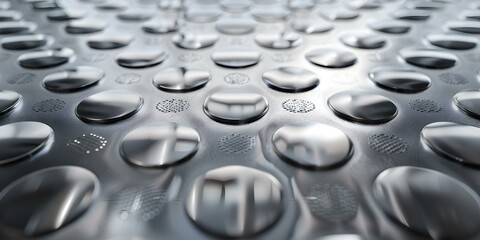 Poster - 3d rendering of a tileable pattern with polished metal finish in high resolution. concept 3d renderi