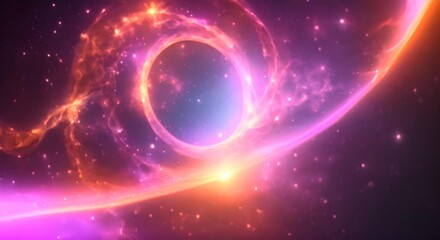 Wall Mural - loop animation of space nebula towards light loop animation glowing galaxies and stars passing foota