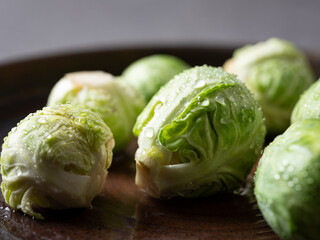 Wall Mural - Brussels sprouts on a plate	