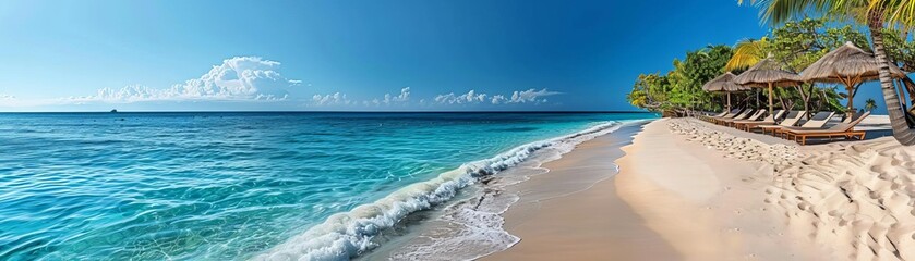 Beautiful Sandy Beach with Clear Blue Water