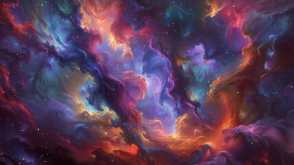Wall Mural - cosmic dreamscape with vibrant nebula colors