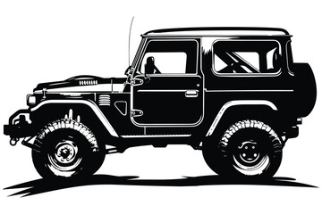 Off road vehicle silhouette vector